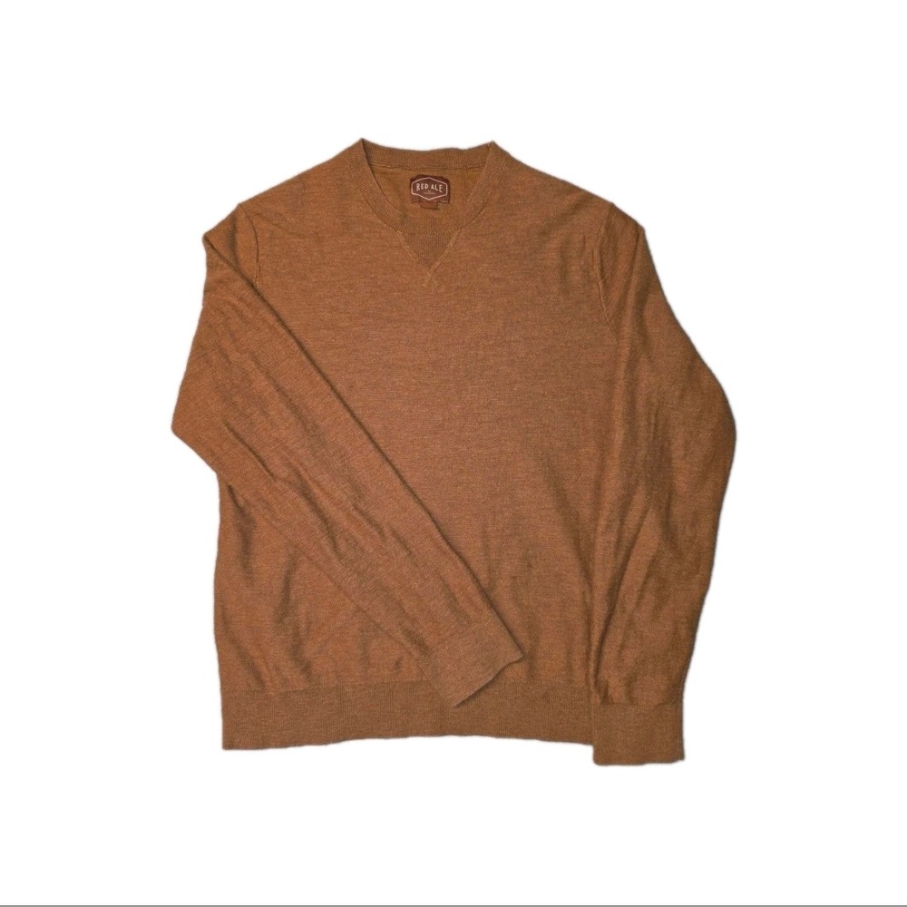 Red Ale Cotton Long Sleeve Orange Size L Pullover Sweater